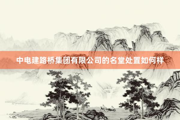 中电建路桥集团有限公司的名堂处置如何样